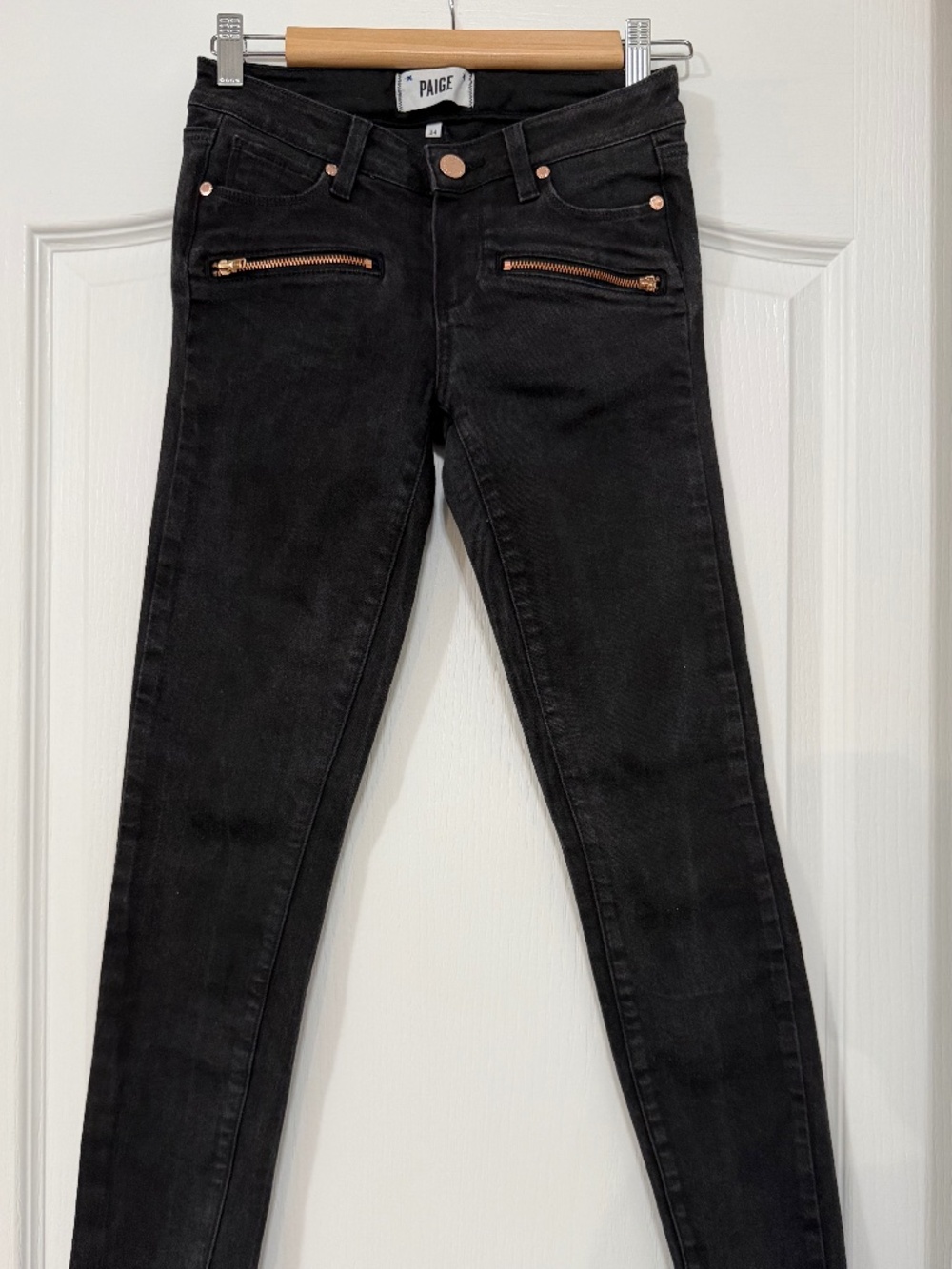 PAIGE Indio Zip Ultra Skinny Jeans Steel Grey 24